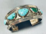 Cerrillos Turquoise Vintage Native American Navajo Blue Gem Sterling Silver Bracelet-Nativo Arts