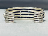 Dramatic Vintage Native American Navajo Sleeping Beauty Turquoise Sterling Silver Bracelet-Nativo Arts