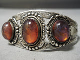Very Rare Vintage Native American Navajo Dragon's Breath Opal Sterling Silver Bracelet-Nativo Arts