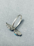 Adorable Vintage Native American Navajo Blue Gem Turquoise Sterling Silver Ring-Nativo Arts