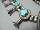 Exceptional Vintage Native American Navajo Morenci Turquoise Sterling Silver Necklace Old-Nativo Arts