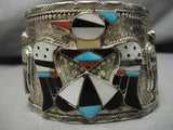 Important Bob Shack Vintage Native American Zuni Turquoise Sterling Silver Bracelet Old-Nativo Arts