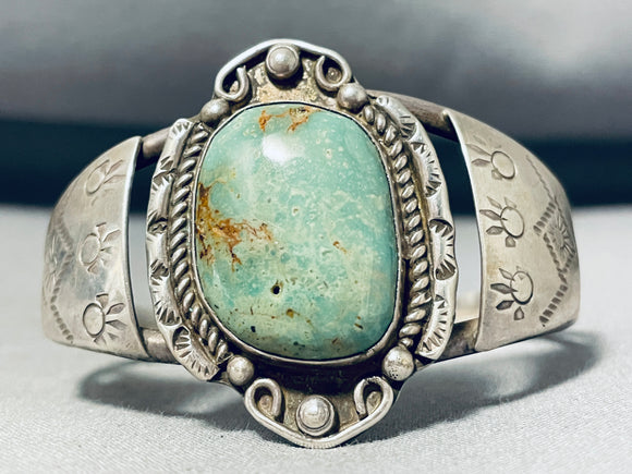 Native American Rare Vintage Santo Domingo Gigantic Royston Turquoise Sterling Silver Bracelet-Nativo Arts