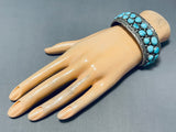 Stunning Vintage Native American Navajo 28 Blue Gem Turquoise Sterling Silver Bracelet-Nativo Arts