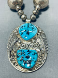 One Of The Best Vintage Native American Navajo Tubule Turquoise Sterling Silver Necklace-Nativo Arts