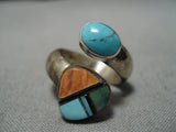 Stunning Vintage Native American Navajo Wilson Royston Turquoise Sterling Silver Ring-Nativo Arts