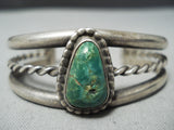 Sweet Vintage Native American Navajo Cerrillos Turquoise Sterling Silver Children's Bracelet Old-Nativo Arts