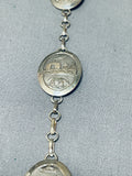 Longer Quite Detailed Vintage Native American Navajo Sterling Silver Necklace- Amazing-Nativo Arts