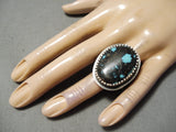 Very Important Vintage Native American Navajo Godber Turquoise Sterling Silver Ring-Nativo Arts