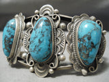 Important Vintage Native American Navajo Emma Lincoln Turquoise Sterling Silver Bracelet-Nativo Arts