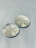 Larry Moses Begay Amazing Vintage Native American Navajo Turquoise Sterling Silver Earrings-Nativo Arts