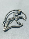 Expressive Vintage Native American Navajo Sterling Silver Bear Pin-Nativo Arts