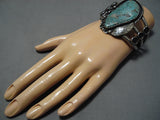 Best Vintage Native American Navajo Basalt Turquoise Vintage Native American Navajo Sterling Silver Bracelet Old-Nativo Arts