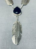 Ben Begaye (d.) Important Vintage Native American Navajo Sterling Silver Feather Necklace-Nativo Arts