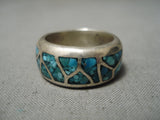 Inlay Master Vintage Navajo Sterling Silver Native American Ring Old-Nativo Arts