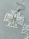 Wonderful Native American Navajo Sterling Silver Cross Earrings-Nativo Arts