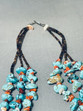 Native American Huge Vintage Santo Domingo Turquoise Shell Sterling Silver Heishi Necklace-Nativo Arts