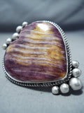 Fabulous Navajo Purple Spiny Oyster Sterling Silver Ring Native American-Nativo Arts