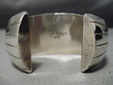 Advanced Silver Work Vintage Native American Navajo Turquoise Sterling Bracelet Cuff-Nativo Arts