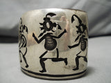 Best Vintage Native American Hopi Bernard Dawahoya Sterling Silver Huge Bracelet Old-Nativo Arts