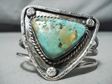 Huge Vintage Native American Navajo Triangular Royston Turquoise Sterling Silver Bracelet-Nativo Arts