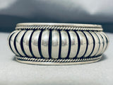 Remarkable Native American Navajo Handmade Basket Sterling Silver Bracelet Marked-Nativo Arts