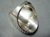 Magnificent Navajo Kingman Turquoise Sterling Silver Ring Native American-Nativo Arts