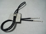 Very Rare New Mexico #8 Turquoise Sterling Silver Native American Bolo Tie-Nativo Arts
