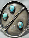 Huge Vintage Native American Navajo Turquoise Sterling Silver Bracelet-Nativo Arts