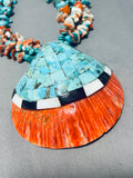 Native American Huge Vintage Santo Domingo Turquoise Shell Sterling Silver Heishi Necklace-Nativo Arts