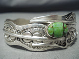 One Of The Best Vintage Native American Navajo Gaspeite Sterling Silver Bangle Bracelet-Nativo Arts