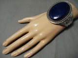 Important Zuni Native American Lapis Sterling Silver Bracelet-Nativo Arts