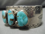Huge Vintage Native American Navajo Royston Turquoise Sterling Silver Bracelet Old-Nativo Arts