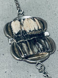 Very Rare Petrified Wood Vintage Native American Navajo Sterling Silver Necklace-Nativo Arts