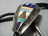 Quality Vintage Choctaw Fc Native American Laguna Sterling Silver Turquoisr Bolo Tie-Nativo Arts