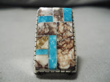 Astonishing Vintage Native American Navajo Sterling Silver Wildhorse Turquoise Ring-Nativo Arts