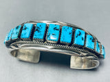 Amazing Vintage Native American Navajo Morenci Turquoise Sterling Silver Bracelet Thomas Tso-Nativo Arts