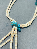 Native American Authentic Vintage Santo Domingo Turquoise Shell Necklace Old-Nativo Arts