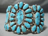 Incrredible Natural Turquoise Vintage Native American Navajo Sterling Silver Bracelet Cuff-Nativo Arts