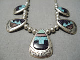 Intricate Vintage Native American Navajo Spider Turquoise Sterling Silver Sugulite Necklace Old-Nativo Arts