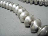 Hand Tooled Vintage Native American Navajo Sterling Silver Bead Necklace Old-Nativo Arts