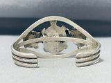 Unforgettable Vintage Native American Navajo Morenci Turquoise Sterling Silver Turtle Bracelet-Nativo Arts