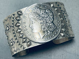 Massive Coin Signed San Felipe Sterling Silver Dollar Bracelet-Nativo Arts