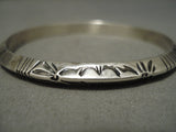 Striking Vintage Navajo Beveled Bangle Sterling Silver Native American Bracelet-Nativo Arts