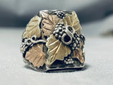 Fascinating Native American Navajo Sterling Silver 12k Gold Ring-Nativo Arts