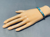 Fabulous Vintage Native American Navajo Inlay Turquoise Sterling Silver Bracelet-Nativo Arts