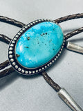 Exceptional Vintage Native American Navajo Kingman Turquoise Sterling Silver Bolo-Nativo Arts