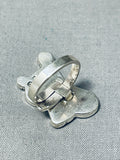 Tigger Native American Zuni Completely Hand Made Sterling Silver Inlay Ring-Nativo Arts