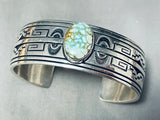 Charles John Native American Navajo Spiderweb Turquoise Sterling Silver Bracelet Cuff-Nativo Arts