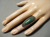 Rare!! Vintage Navajo Cerillos Turquoise Sterling Silver Ring Old Native American-Nativo Arts